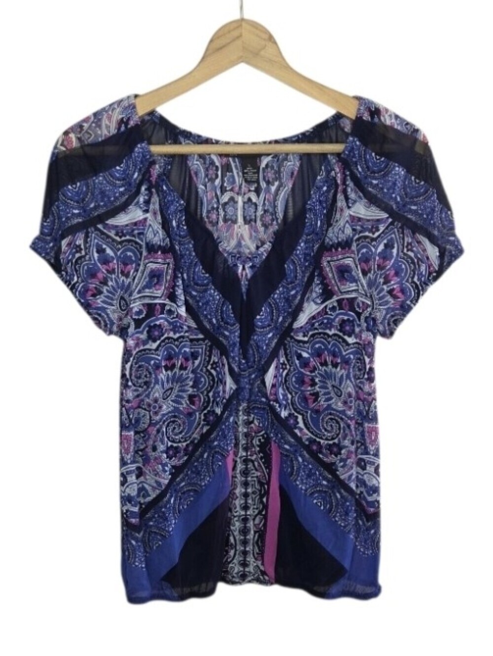 INC International Concepts Boho Whimsigoth Print Blouse with Cami Size Large